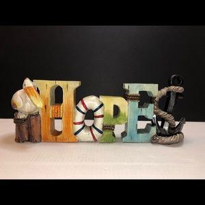 Nautical Figurine Hope With Anchor & Pelican 14”